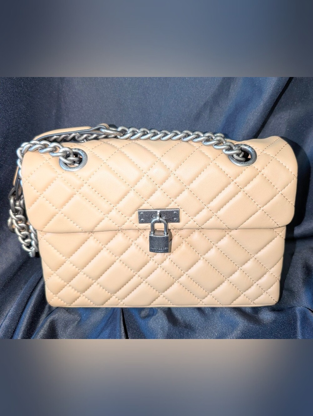 Kurt Geiger London Brixton Camel Diamond Design Leather Handbag Purse NWOT